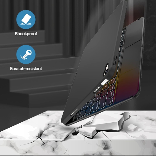 ProCase 360° Rotation Keyboard Case for iPad 11th Gen / 10th Gen 10.9 Inch with Multi-Touch Trackpad, RGB Backlit Wireless Keyboard – Black
