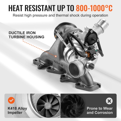 VEVOR 1.4L Complete Turbo Turbocharger Chevy Chevrolet Cruze 2011-2015 with Gasket Kit and Solenoid Valve, Sonic 2012-2020 & Trax 2013-2021 & Buick