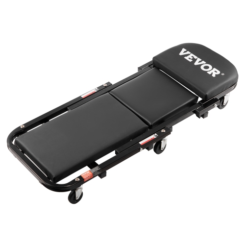 VEVOR 40 in Foldable Z Garage Creeper, 450 lbs Load Capacity Rolling Folding Mechanic Creeper Stool, with 6 Universal Wheels Padded Seat Steel Frame,