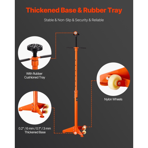 VEVOR 3/4 Ton Capacity Underhoist Support Stand, Under Hoist Jack Stand, Lifting from 38.4 to 75.4 in, Bearing Mounted Spin Handle, Self-Locking