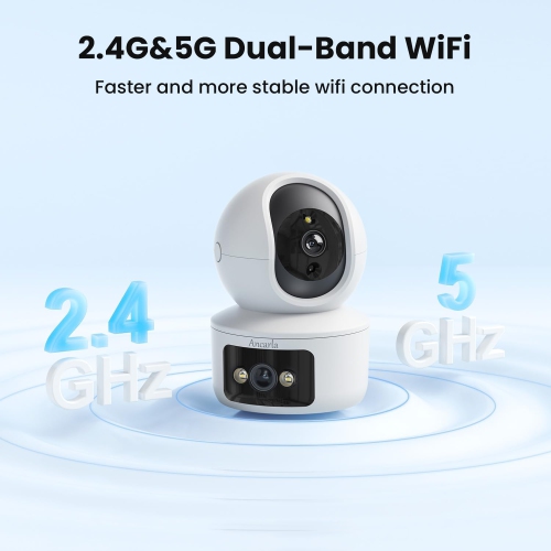 Indoor security camera dual lens, / tilt baby / dog / pet camera, security camera wireless indoor for home security, two-way talk, motion tracking