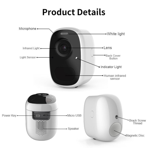Outdoor wireless surveillance camera, 4MP low power wireless camera wifi surveillance battery camera mobile phone remote wireless monitoring,