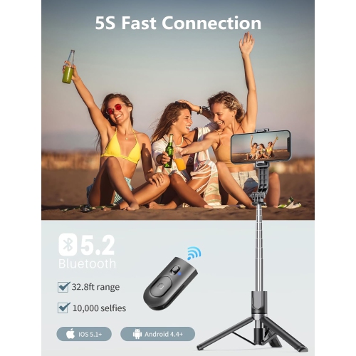 Téléphone mobile Perche Bluetooth ÉGOPORTRAIT Téléphone mobile Télécommande photo Télécopieur à 360 degrés ÉGOPORTRAIT PORTATIF Trépied universel