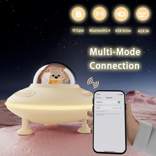 Mini Speaker, Cute Bedroom Decor Night Light, Bluetooth 5.4, USB Disk and AUX and TF Card Input, Teenage Girl Birthday Gift, Teenage Girl Gift