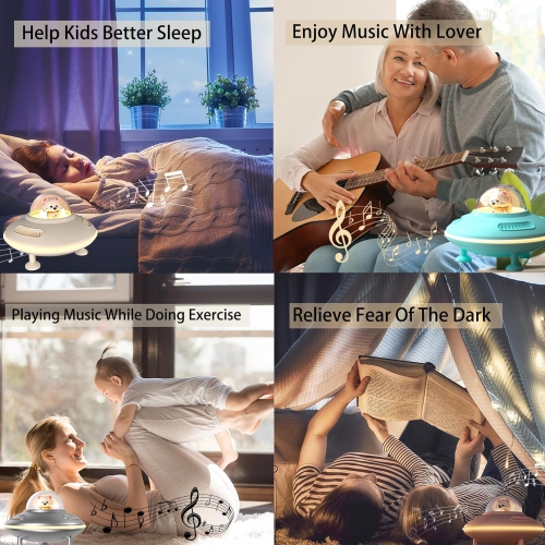 Mini Speaker, Cute Bedroom Decor Night Light, Bluetooth 5.4, USB Disk and AUX and TF Card Input, Teenage Girl Birthday Gift, Teenage Girl Gift