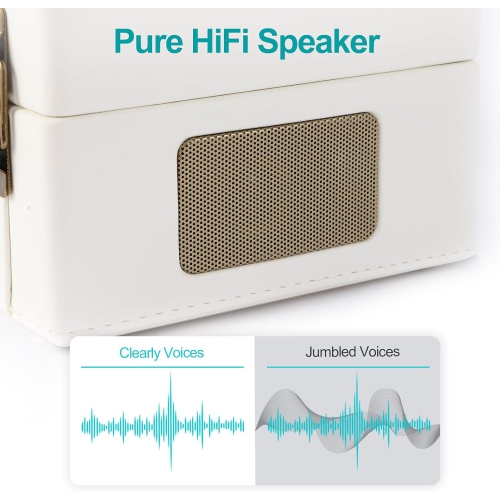 Retro Suitcase CD Player with Bluetooth Rechargeable Desktop CD Player for Gifts