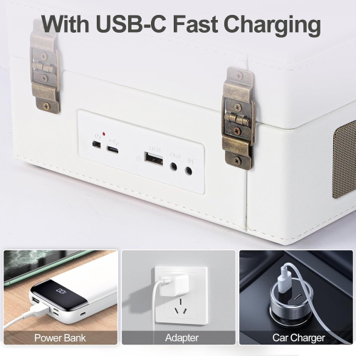 Retro Suitcase CD Player with Bluetooth Rechargeable Desktop CD Player for Gifts