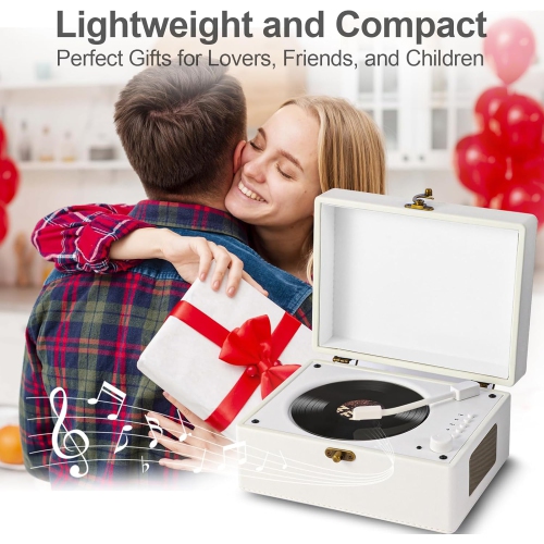 Retro Suitcase CD Player with Bluetooth Rechargeable Desktop CD Player for Gifts
