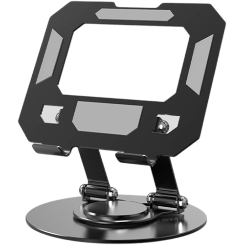 All-metal laptop tablet stand, 360-degree rotatable, stable, lifting and folding desktop suspension stand, height adjustable - black