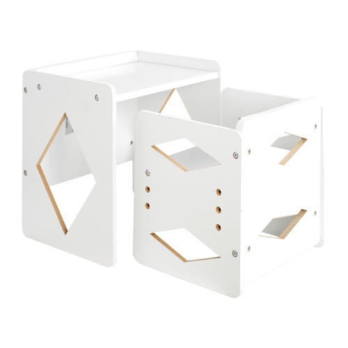 VEVOR 1-5 Aged Montessori Weaning Table and Chair Set, Wooden Toddler Table and Chair Set, Adjustable Height Kids Montessori Chair and Activity