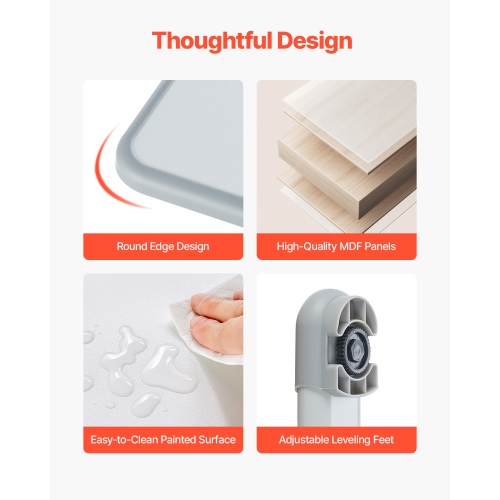 VEVOR 0-40° Tilted Desktop Kids Study Chair and Desk Set, Study Desk and Chair for Kids with Table Lamp, Adjustable Height Kids Desk and Chair,