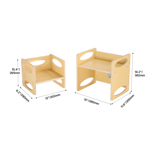 VEVOR Aged 1-5 Montessori Weaning Table and Chair Set, Wooden Toddler Table and Chair Set for , Adjustable Height Kids Montessori Chair and Activity