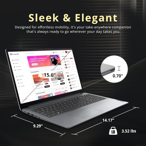 Refurbished - Lenovo Ideapad 1i 15.6" FHD Touchscreen Laptop, Intel i3 1215U, 1TB SSD, 16GB RAM, Intel UHD Graphics, Full Size Keyboard, Windows 11