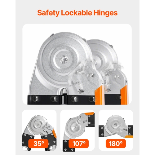 VEVOR 7-in-1 Multi-Purpose Folding Ladder, Tall Extension Step Ladder, A Frame 5 Step Telescoping Ladder, 19ft Reach Height Heavy Duty Adjustable