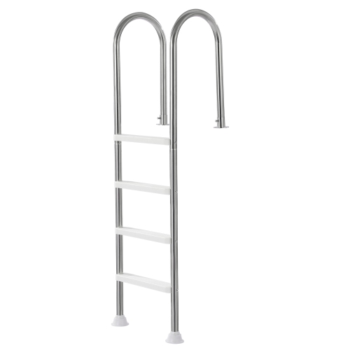 VEVOR 4-Step Swimming Pool Ladder, Handrails Stairs with Non-slip Steps, Stainless Steel Load Capacity 265 lbs, for 54 In Inground Pools with Mounted