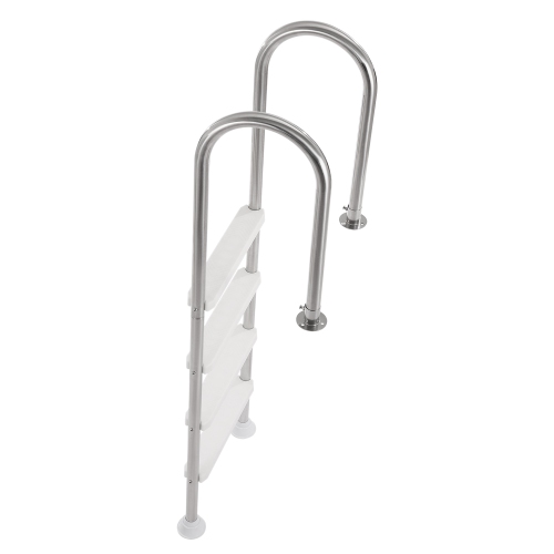 VEVOR 4-Step Swimming Pool Ladder, Handrails Stairs with Non-slip Steps, Stainless Steel Load Capacity 265 lbs, for 54 In Inground Pools with Mounted