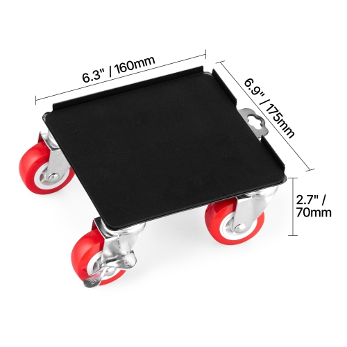 VEVOR 3474 lbs Furniture Dolly, Maximum Load, Furniture Movers with 5 360° Rotation Wheels, Carbon Steel Panel, Furniture Lift Slider for Appliances,