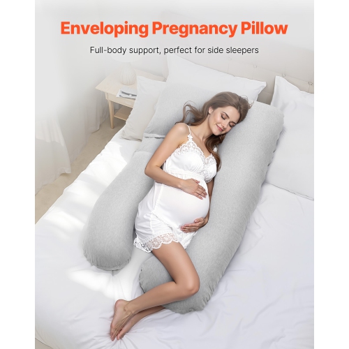 VEVOR U-Shaped Full Body Maternity Pillow for Pregnant Women,Soft and Breathable Pregnant Support Pillows with Removable & Washable Cover,Perfect for