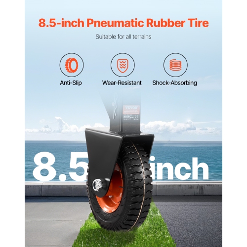 VEVOR 300lbs Trailer Dolly,Tongue Weight Capacity, 16.5 inch and 22 inch Height Adjustable, with 1-7/8 inch and 2 inch Balls, 8.5 inch Pneumatic