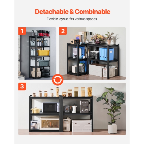 VEVOR 18"Dx32"Wx72"H Storage Shelves, 2000 lbs, 5 Tier Garage Storage Shelving, Adjustable Metal Shelves for Garage Shelves Utility Rack Shelf, Ideal