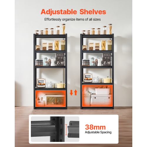 VEVOR 16"Dx32"Wx72"H Storage Shelves, 2000 lbs, 5 Tier Garage Storage Shelving, Adjustable Metal Shelves for Garage Shelves Utility Rack Shelf, Ideal