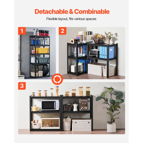 VEVOR 16"Dx32"Wx72"H Storage Shelves, 2000 lbs, 5 Tier Garage Storage Shelving, Adjustable Metal Shelves for Garage Shelves Utility Rack Shelf, Ideal