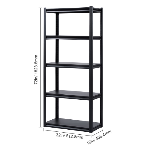 VEVOR 16"Dx32"Wx72"H Storage Shelves, 2000 lbs, 5 Tier Garage Storage Shelving, Adjustable Metal Shelves for Garage Shelves Utility Rack Shelf, Ideal