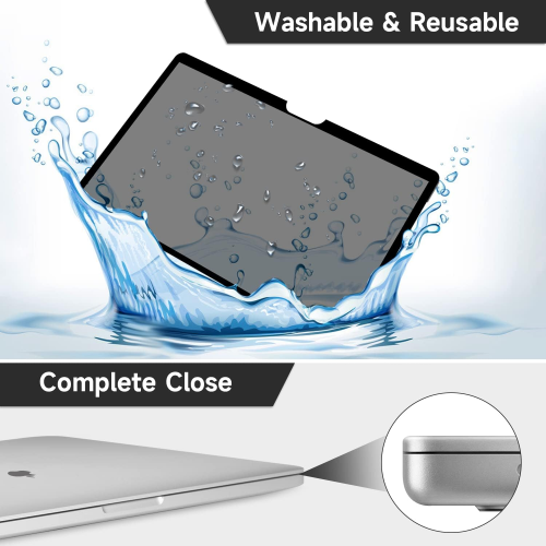 ANTOGOO V Upgrade Privacy Screen Compatible with MacBook Pro 13'', Removable Anti Blue Light Anti Glare Laptop Privacy Filter, No Magnetic No Glue