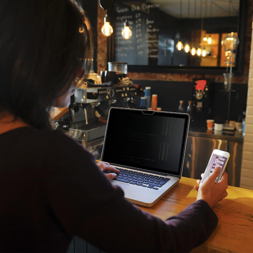 ANTOGOO V Upgrade Privacy Screen Compatible with MacBook Pro 13'', Removable Anti Blue Light Anti Glare Laptop Privacy Filter, No Magnetic No Glue