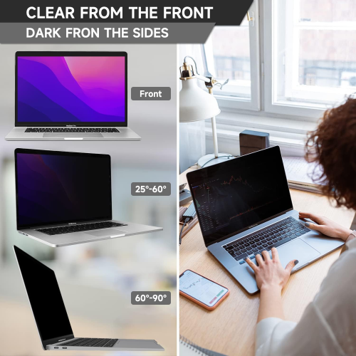 Upgrade Privacy Screen Compatible with ANTOGOO V MacBook Air 15 Inch M2/M3/M4, Removable Anti Blue Light Glare Privacy, No Magnetic No Glue