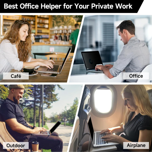 Upgrade Privacy Screen Filter Compatible with 2022-2025 Apple MacBook Air 13.6'' M2/M3/M4 Chip, Removable Anti Blue Light Anti Glare Laptop Privacy