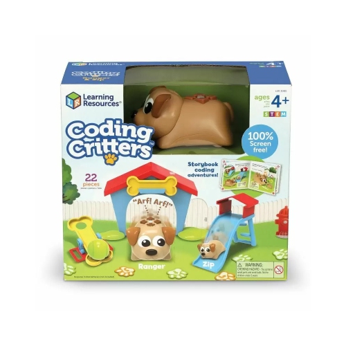 LEARNING RESOURCES  Coding Critters Ranger & Zip, 22 Piece Set, Ages 4+, Screen-Free Early Coding Toy for Kids, Interactive Stem Coding Pet, Gifts For