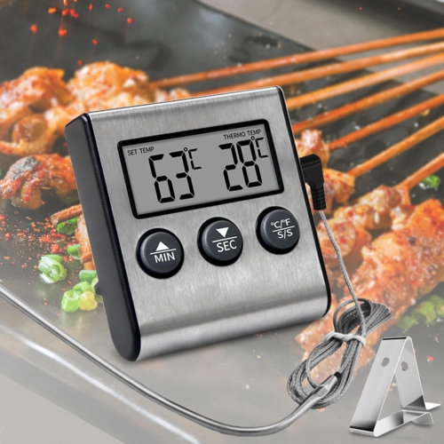 Oven Thermometer, Kitchen Sugar Baked Food Thermometer Timer Alarm Oven Meat Barbecue Electronic Thermometer