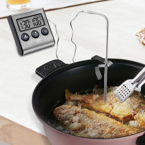 Oven Thermometer, Kitchen Sugar Baked Food Thermometer Timer Alarm Oven Meat Barbecue Electronic Thermometer