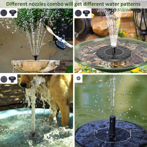 Bird Bath Solar water spray Fountain Solar Water Pump Floating Fountain built-in, Bath,Garden,Pond, Pool,Outdoor