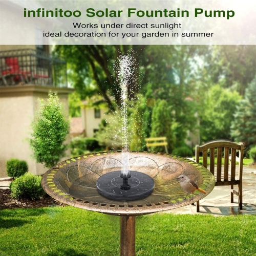 Bird Bath Solar water spray Fountain Solar Water Pump Floating Fountain built-in, Bath,Garden,Pond, Pool,Outdoor