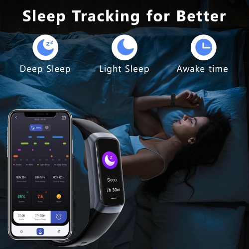 Fitness Tracker with 24/7 Heart Rate Blood Oxygen Sleep Monitor,Activity Tracker with AMOLED Touch Color Screen