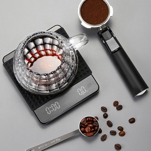 Mini Coffee Scale Timer Rechargeable 3kg/0.1g Espresso Scale Auto Tare LCD
