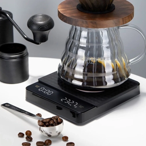 Mini Coffee Scale Timer Rechargeable 3kg/0.1g Espresso Scale Auto Tare LCD