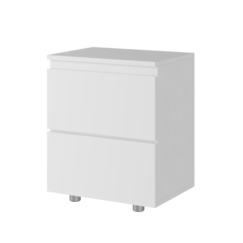 FAMAPY  2-Drawer Storage Cabinet, Modern Nightstand w Handleless Beveled Drawers, Compact Side Table for Bedroom Or Living Room, (15.7" W X 11.6" D