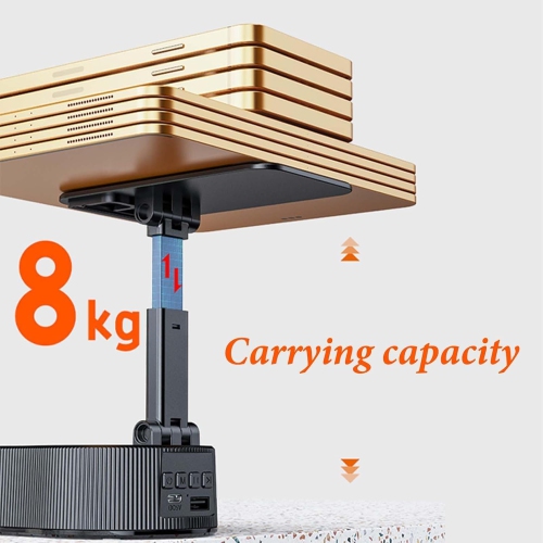 360-degree rotating mobile phone holder with lifting atmosphere function mobile power Bluetooth speaker mini portable light speaker - white