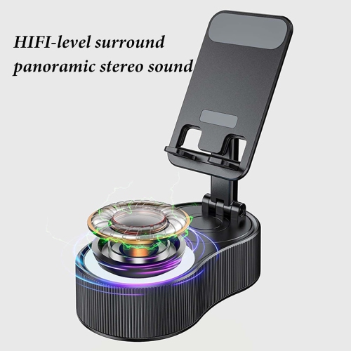 360-degree rotating mobile phone holder with lifting atmosphere function mobile power Bluetooth speaker mini portable light speaker - pink