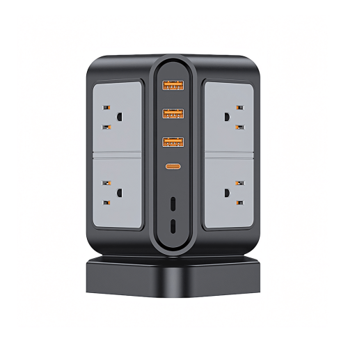 8 power extension vertical socket with 3USB switch indicator light desk desktop socket