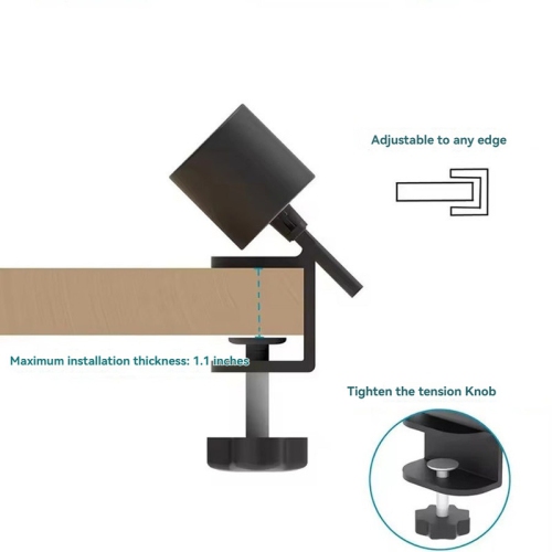 Twist-fix office desktop socket, clamp table power socket, no need to punch holes, clamp table socket - 3+2usb black