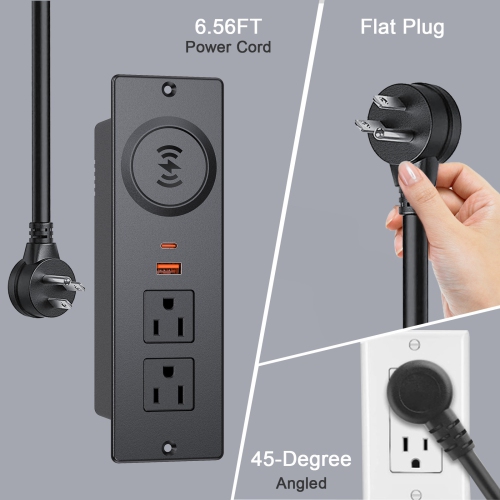 Concealed power desktop socket USB embedded office furniture desktop wireless charging 20W fast charging socket