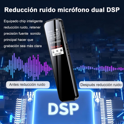 Digital Voice Recorder with Noise Reduction, Rechargeable Portable Voice Recorder, MP3 Player with Speaker Function-32GB