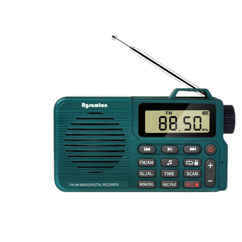 GREEN SCENIC  Portable Fm/am Radio Recorder, Rechargeable Multi-Function Music Player -