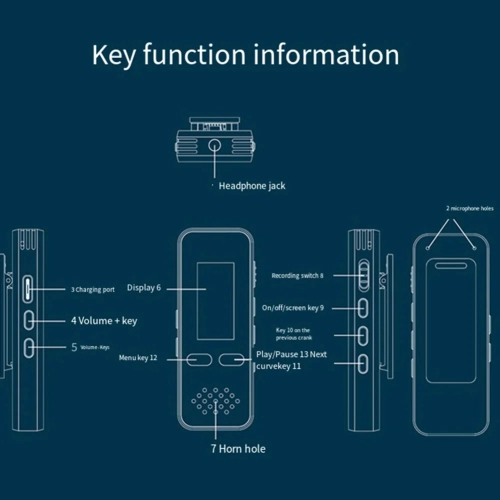 Enregistreur d'appels Bluetooth professionnel haute définition de classe de réduction de bruit de réunion, pince arrière portative, haut-parleur