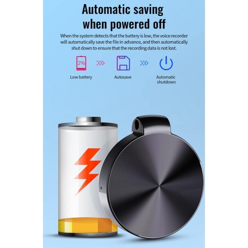 Enregistreur vocal haute définition à réduction du bruit, enregistrement en un clic pour les conférences et les cours, enregistreur vocal portatif à
