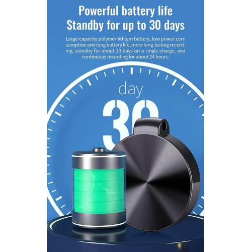 Enregistreur vocal haute définition à réduction du bruit, enregistrement en un clic pour les conférences et les cours, enregistreur vocal portatif à